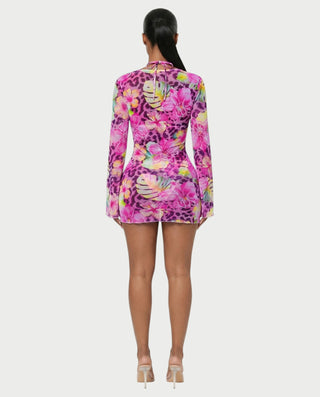 YIRANA Bikini & Mesh Long Sleeve Cover-Up Three-Piece Set
