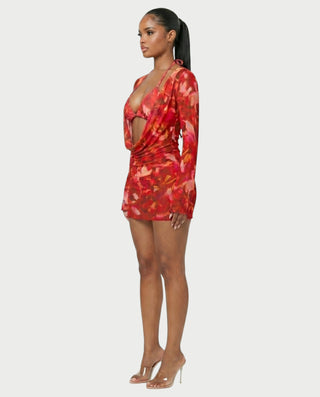 YIRANA Bikini & Mesh Long Sleeve Cover-Up Three-Piece Set