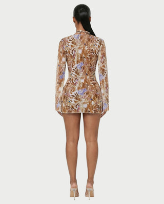 YIRANA Bikini & Mesh Long Sleeve Cover-Up Three-Piece Set