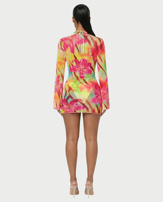 YIRANA Bikini & Mesh Long Sleeve Cover-Up Three-Piece Set