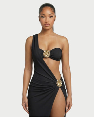 VIRANA Bandeau Bikini & Draped Cover-Up Three-Piece Set