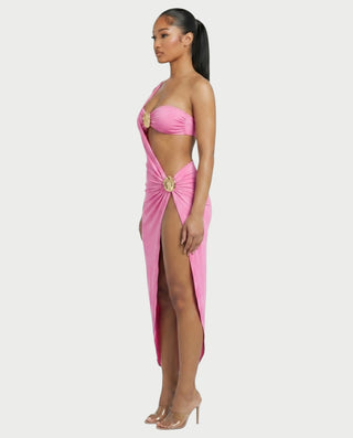 VIRANA Bandeau Bikini & Draped Cover-Up Three-Piece Set