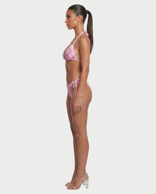 ELLY Paisley Lace-Trim Triangle Bikini Set