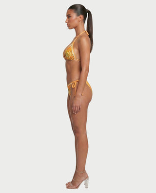 ELLY Paisley Lace-Trim Triangle Bikini Set