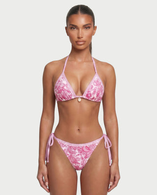 ELLY Paisley Lace-Trim Triangle Bikini Set