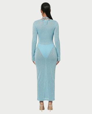 AMELLA Bikini & Shimmery Cover-Up Dress Three-Piece Set