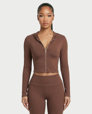RAINY Zip-Up Hoodie and Flare Pants Set
