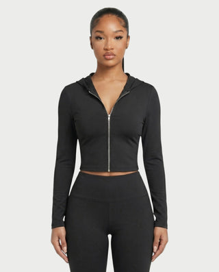 RAINY Zip-Up Hoodie and Flare Pants Set
