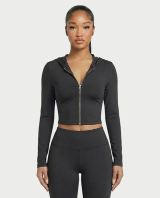 RAINY Zip-Up Hoodie and Flare Pants Set