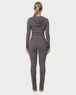 EDNA Zip-Front Hooded Top & Pants Set