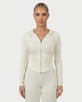 EDNA Zip-Front Hooded Top & Pants Set