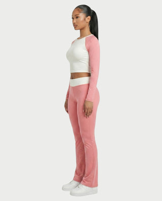 EMELIA Contrast Long Sleeve Top & Flare Pants Set