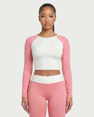 EMELIA Contrast Long Sleeve Top & Flare Pants Set