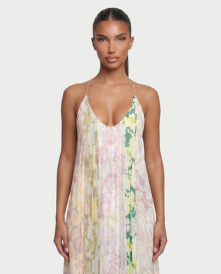 CONNIE Floral Print Halter Maxi Dress