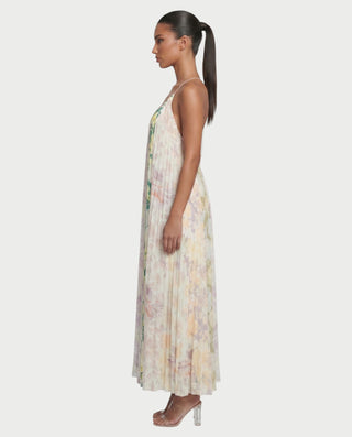 CONNIE Floral Print Halter Maxi Dress