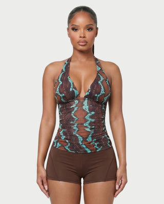 ALIZA Halter Neck Backless Top