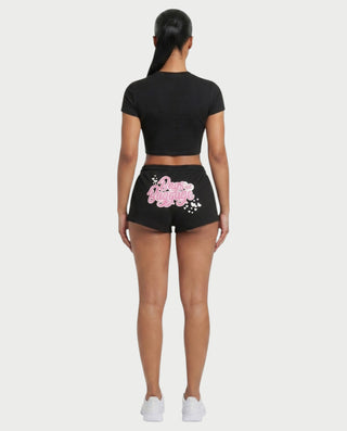 ELLE Graphic Crop & Drawstring Shorts Set