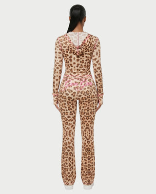 Conjunto de pantalón y top con cremallera de leopardo NOA