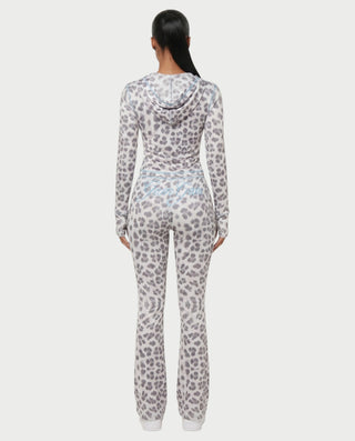 Conjunto de pantalón y top con cremallera de leopardo NOA