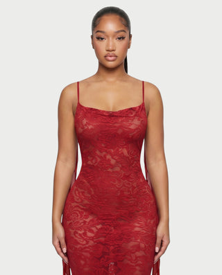 Vestido midi de encaje floral sin espalda ELISA 
