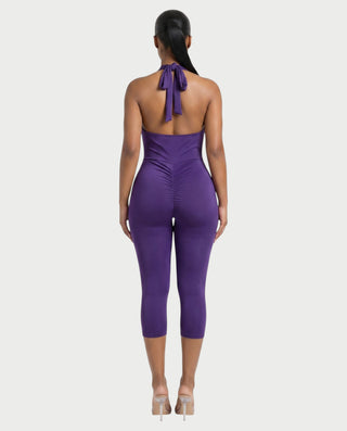 Conjunto de top con cuello halter y pantalones capri ALYNE
