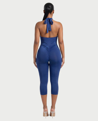 Conjunto de top con cuello halter y pantalones capri ALYNE