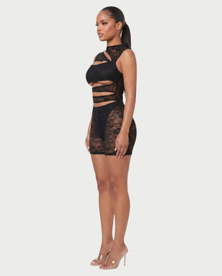 ELIANNA Lace Cut-out Romper
