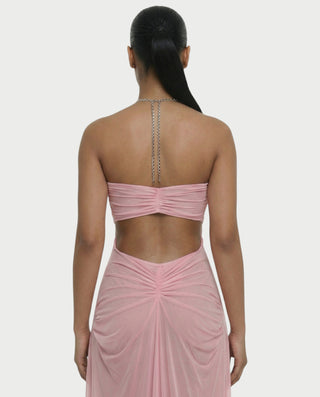 ALUMA Crystal Chain Sheer Flow Maxi Dress