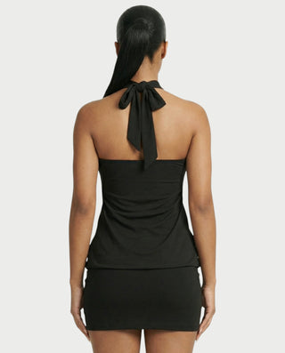 Vestido midi con flecos y escote pronunciado de LIRRA