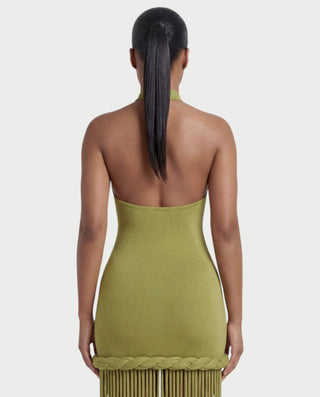NIARA Braided Hem Bodycon Maxi Dress