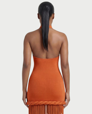 NIARA Braided Hem Bodycon Maxi Dress