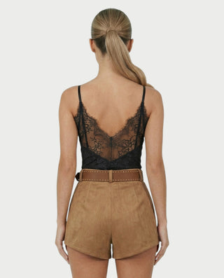 Shorts ajustados de terciopelo con cintura alta AZAIRA