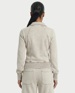 ASHINA Washed Zip-Up Jacket & Wide-Leg Drawstring Pants Set