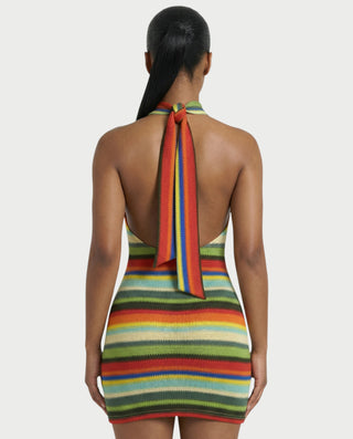 Vestido midi con flecos y escote pronunciado de LIRRA