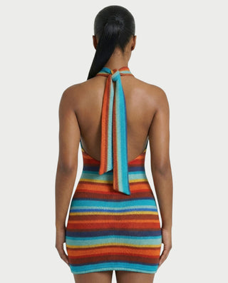 Vestido midi con flecos y escote pronunciado de LIRRA