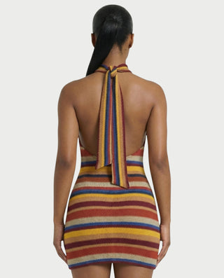 Vestido midi con flecos y escote pronunciado de LIRRA