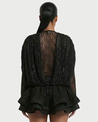 SORYA Lace Long Sleeve Mini Dress