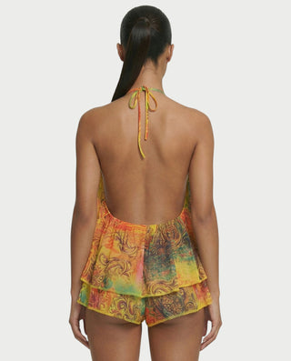 SEFAYA Backless Flowy Top & Shorts Set
