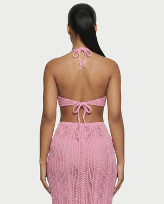 Vestido midi con flecos y escote pronunciado de LIRRA