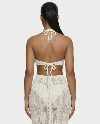 Vestido midi con flecos y escote pronunciado de LIRRA