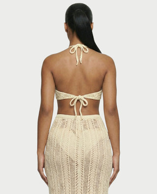 Vestido midi con flecos y escote pronunciado de LIRRA