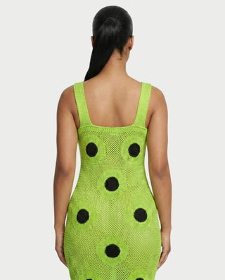 TALEYA Crochet Polka Dot Bodycon Maxi Dress