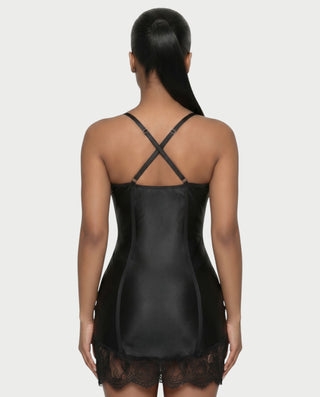 LIBBY Midnight Lace Corset Bodycon Mini Dress