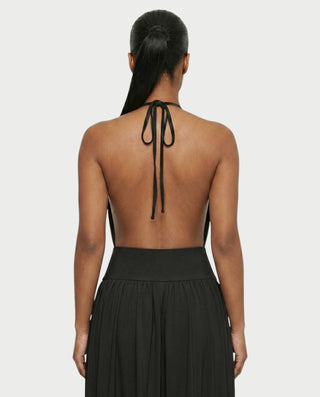 HINAYA Backless Halter High Slit Maxi Dress