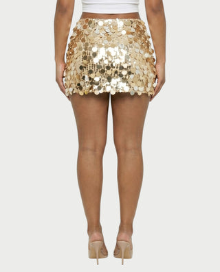 MARIMA Sequin Disc Embellished Mini Skirt