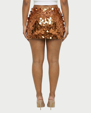 MARIMA Sequin Disc Embellished Mini Skirt