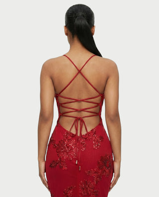 Vestido largo plisado con degradado LIVIANA