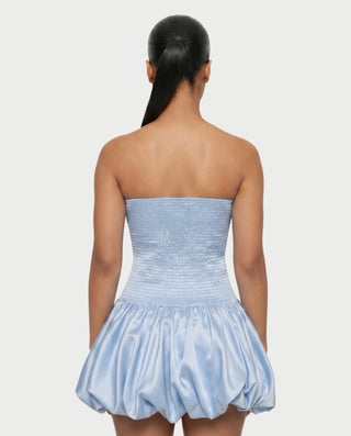 OVIDA Satin Bubble Hem Corset Mini Dress