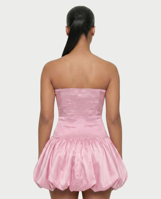 OVIDA Satin Bubble Hem Corset Mini Dress