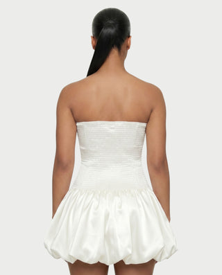 OVIDA Satin Bubble Hem Corset Mini Dress
